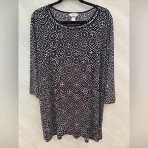 Patterned Black and Purple Women's Top